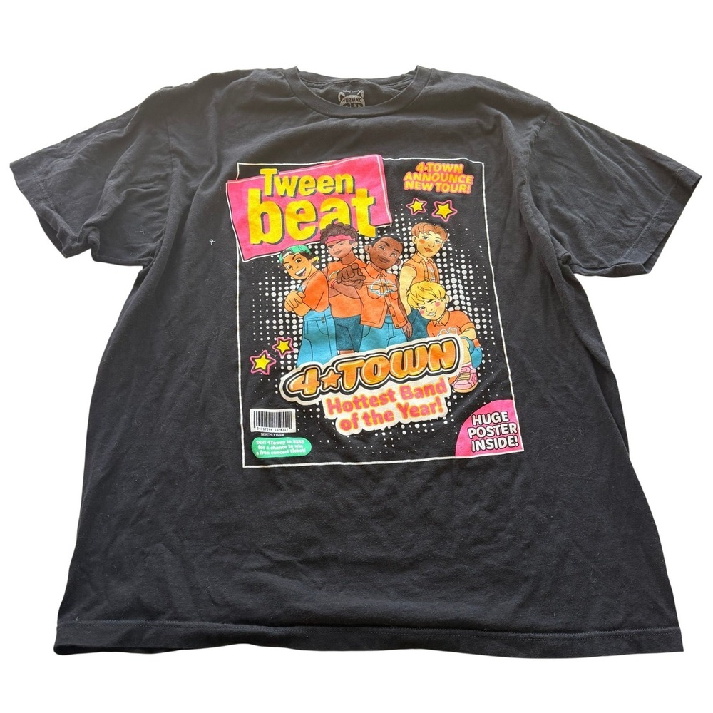 Disney Pixar Turning Red Mens 4 Town Graphic T-Shirt XL Black Tween Beat‎